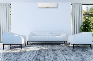 Klima 3d render çizim ile modern iç