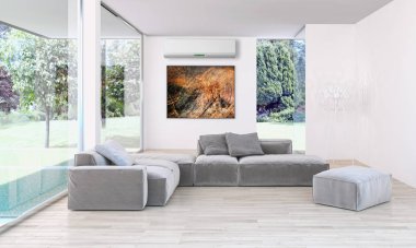 Klima 3d render çizim ile modern iç