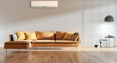 Klima 3d render çizim ile modern iç