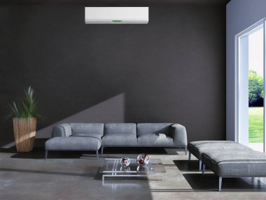 Klima 3d render çizim ile modern iç