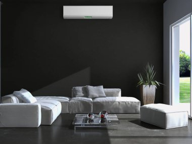 Klima 3d render çizim ile modern iç