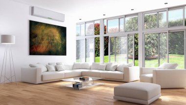 Klima 3d render çizim ile modern iç