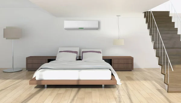 Modern Interieur Met Airconditioning Rendering Illustratie — Stockfoto