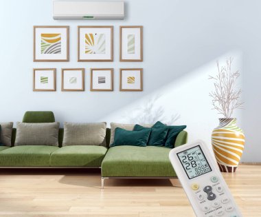 Klima 3d render çizim ile modern iç