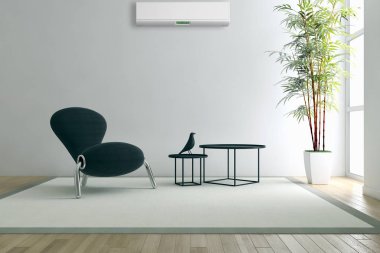 Klima 3d render çizim ile modern iç
