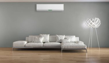 Klima 3d render çizim ile modern iç