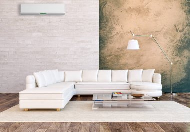 Klima 3d render çizim ile modern iç