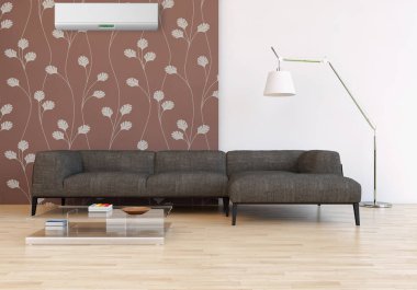 Klima 3d render çizim ile modern iç