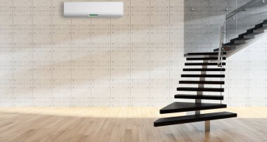 Klima 3d render çizim ile modern iç