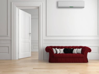 Klima 3d render çizim ile modern iç