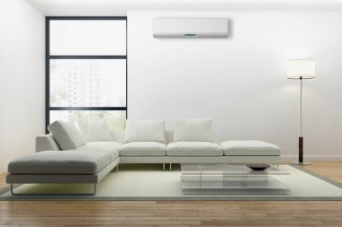 Klima 3d render çizim ile modern iç