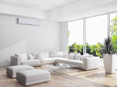 Klima 3d render çizim ile modern iç