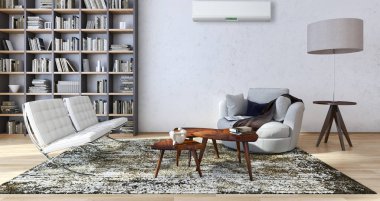 Klima 3d render çizim ile modern iç