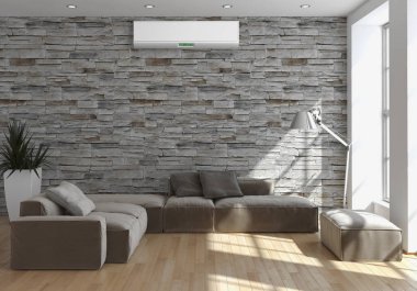 Klima 3d render çizim ile modern iç