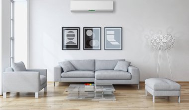 Klima 3d render çizim ile modern iç
