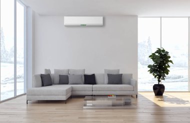 Klima 3d render çizim ile modern iç