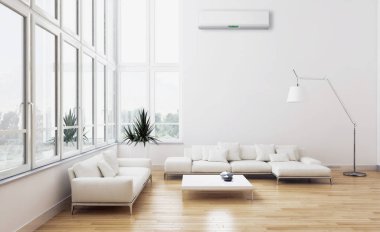 Klima 3d render çizim ile modern iç