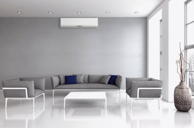 Klima 3d render çizim ile modern iç