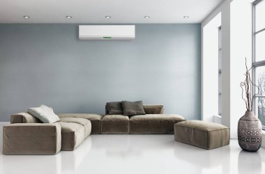 Klima 3d render çizim ile modern iç