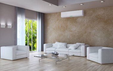 Klima 3d render çizim ile modern iç