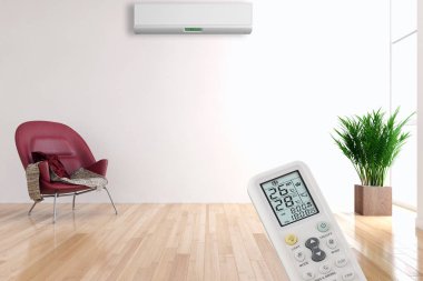 Klima 3d render çizim ile modern iç