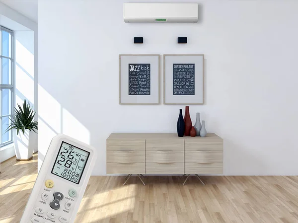 Modernes Interieur Mit Klimaanlage Darstellung — Stockfoto