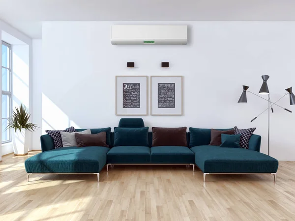 Modernes Interieur Mit Klimaanlage Darstellung — Stockfoto