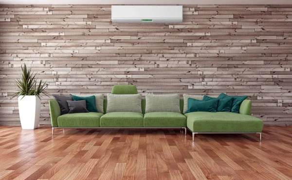 Modern Interieur Met Airconditioning Rendering Illustratie — Stockfoto