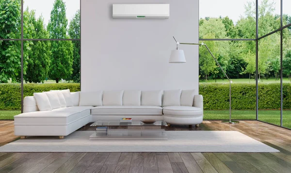 Modern Interieur Met Airconditioning Rendering Illustratie — Stockfoto