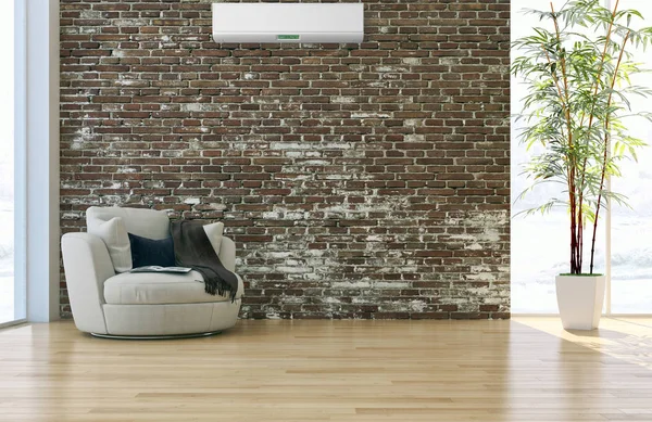 Modern Interieur Met Airconditioning Rendering Illustratie — Stockfoto