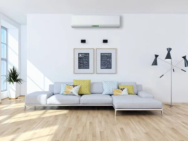 Modernes Interieur Mit Klimaanlage Darstellung — Stockfoto