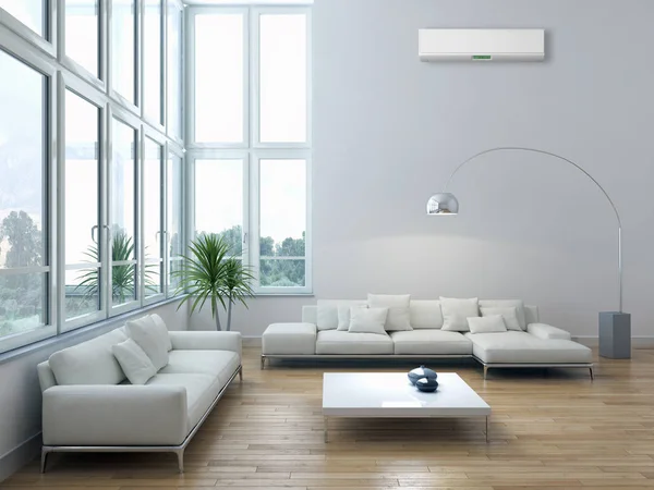 Modern Interieur Met Airconditioning Rendering Illustratie — Stockfoto