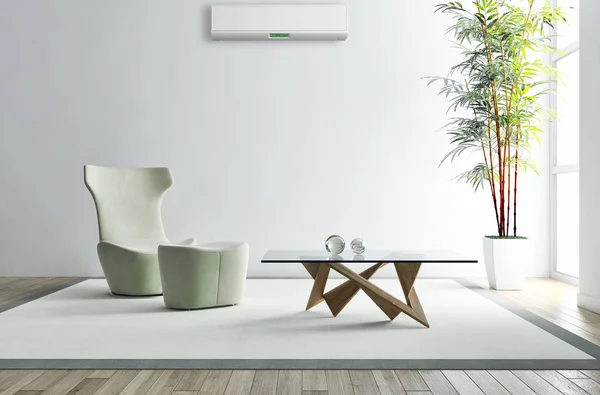 Modern Interieur Met Airconditioning Rendering Illustratie — Stockfoto