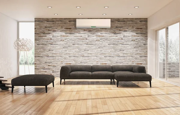 Klima 3d render çizim ile modern iç