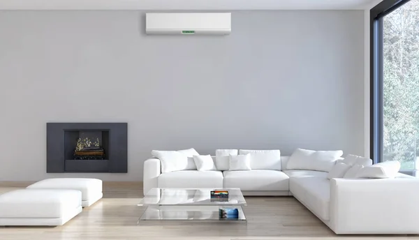 Modern Interieur Met Airconditioning Rendering Illustratie — Stockfoto