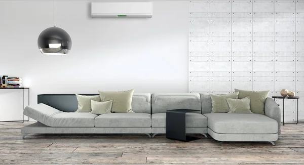 Modern Interieur Met Airconditioning Rendering Illustratie — Stockfoto