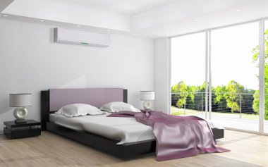 Klima 3d render çizim ile modern iç