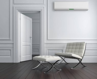 Klima 3d render çizim ile modern iç