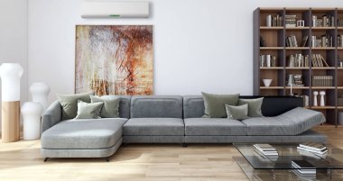 Klima 3d render çizim ile modern iç