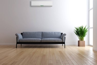 Klima 3d render çizim ile modern iç