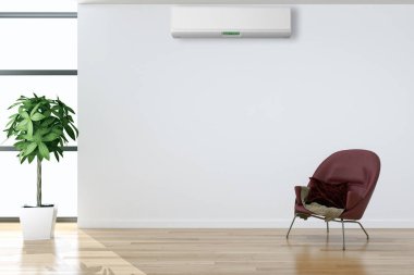 Klima 3d render çizim ile modern iç