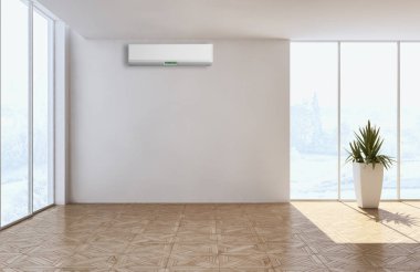 Klima 3d render çizim ile modern iç