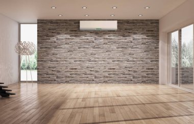 Klima 3d render çizim ile modern iç