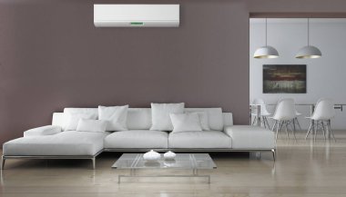 Klima 3d render çizim ile modern iç