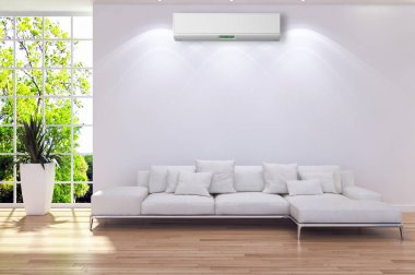 Klima 3d render çizim ile modern iç