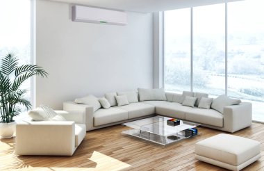 Klima 3d render çizim ile modern iç