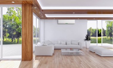 Klima 3d render çizim ile modern iç