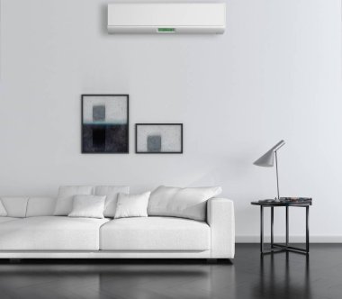 Klima 3d render çizim ile modern iç