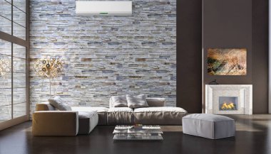 Klima 3d render çizim ile modern iç