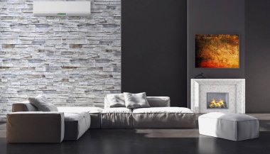 Klima 3d render çizim ile modern iç